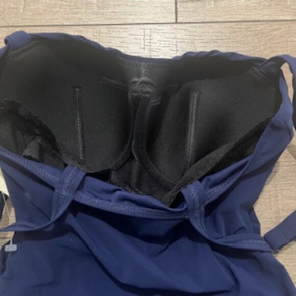 NEW Profile By Gottex One Piece Swimsuit Navy Blue Ruched Women’s Size‎ 6D NWT - Picture 11 of 12